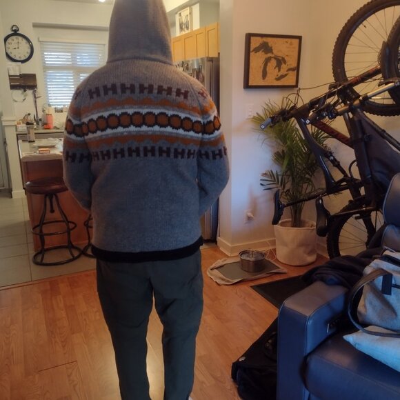 Men's or Women's Classic wool zip up jacket with hood - Picture 6 of 6